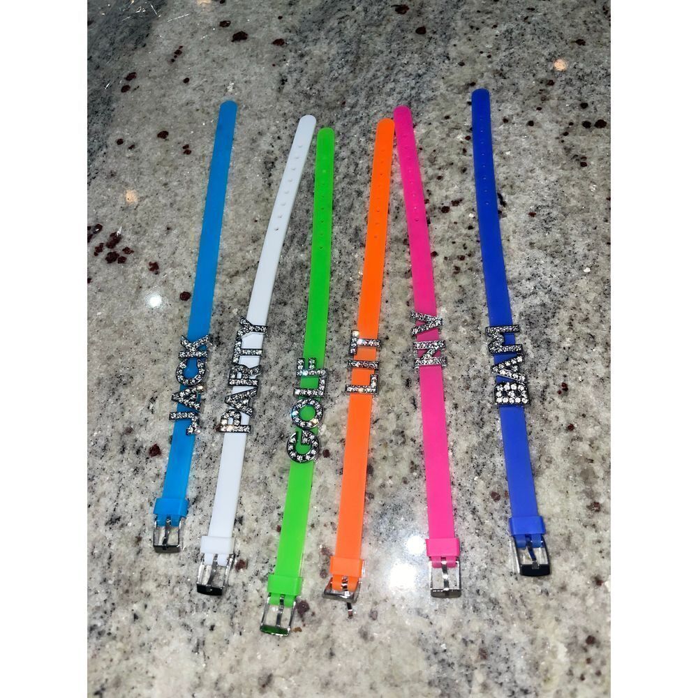 Jelly crystal slide on charms bracelet